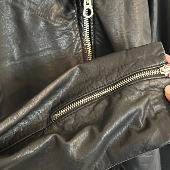 NWOT Madewell Washed Leather Motorcycle Jacket - Picture 7 of 16